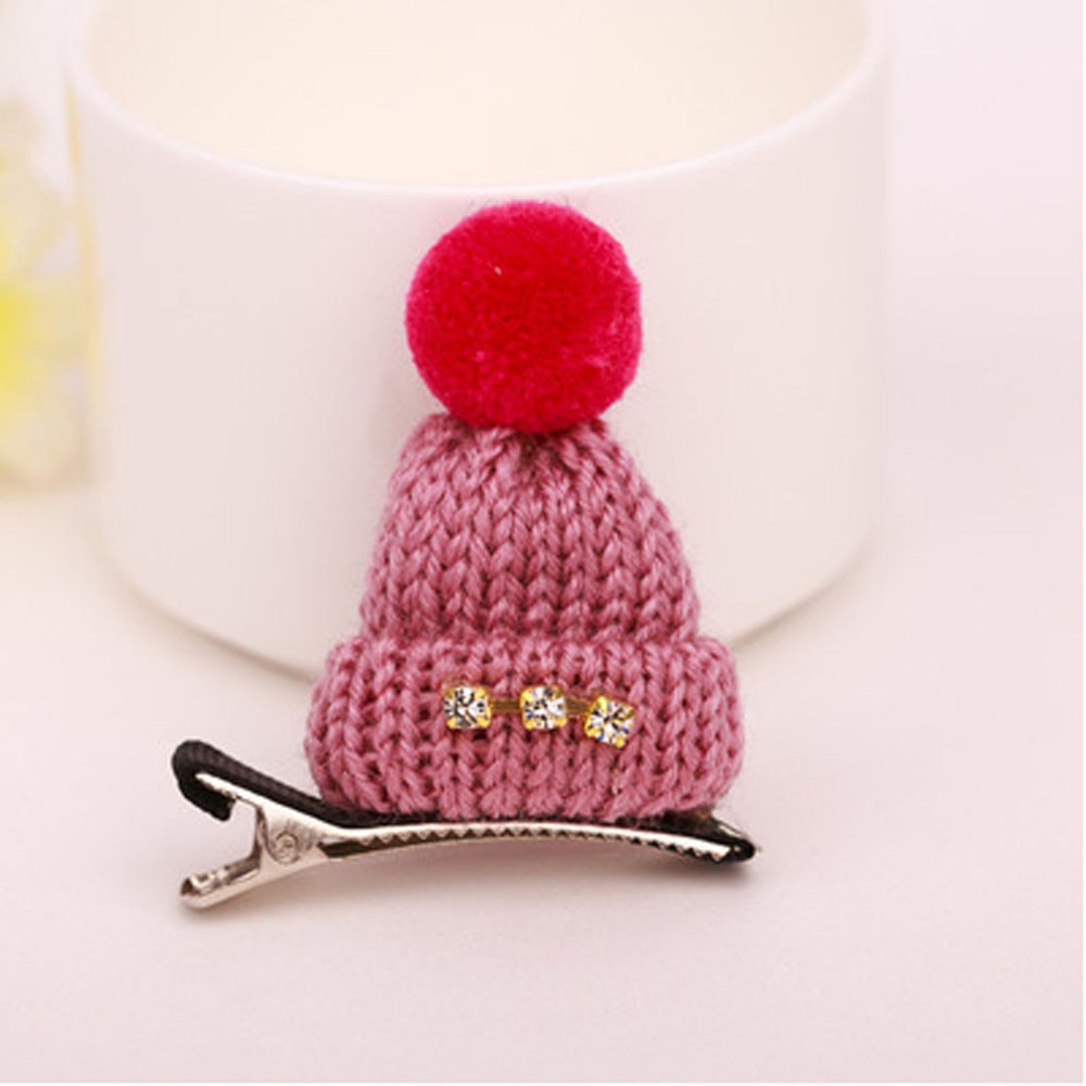 Mini Hair Clip Girl Baby Autumn And Winter Wool Hat Shape Hair Clip Side Clip Baby Side Clip Child Hair Accessories Set