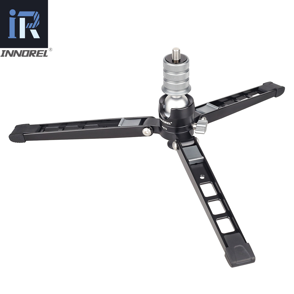 Pw70 tripé mini multifuncional de alumínio, suporte de fotografia para câmera dslr, smartphones com base de monopé