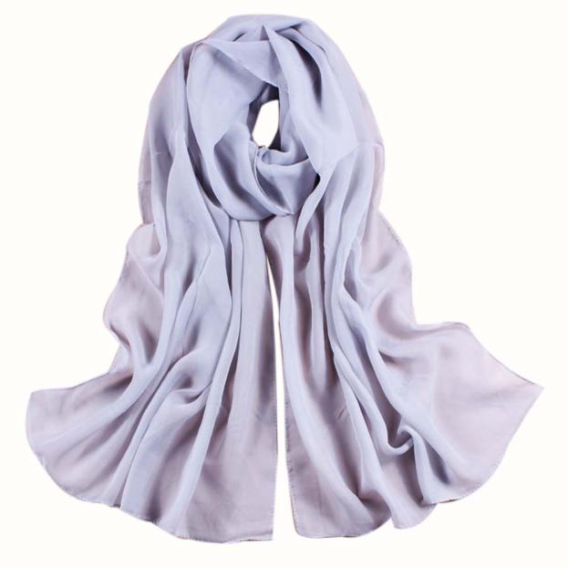 Women scarf Yellow Girls Women Long Soft Thin Wrap Lady Shawl Chiffon Scarf Beach Scarves#es: Gray 