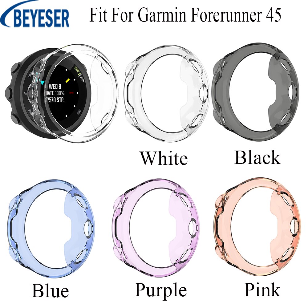 Funda de silicona para reloj inteligente Garmin forerunner 45, Protector de TPU, carcasa de marco para Garmin forerunner 45, accesorios de pulsera