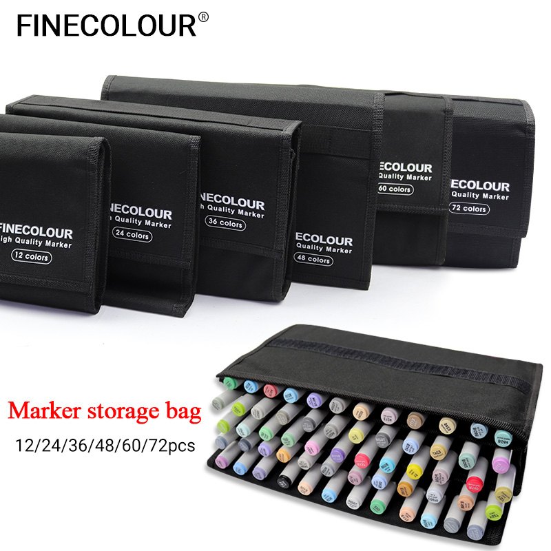 Finecolour Marker stift Lagerung Tasche Multifunktions Falten Kuli Tasche Große Kapazität Marker Stift Vorhang Kunst Liefert schwarz