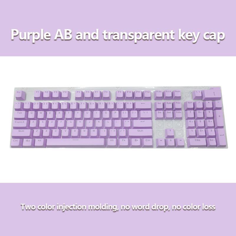 Black Pink Purple Blue Mechanical Keyboard Key Cap 104 Keycap ABS Transparent Key Cap For Gaming Mechanical Keyboard MX Keycaps: 03
