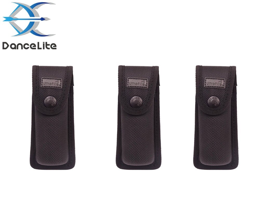 Funda negra de nailon para linterna, funda con cinturón para Mini linterna LED, 12,5 cm x 3,5 cm, 1 unidad