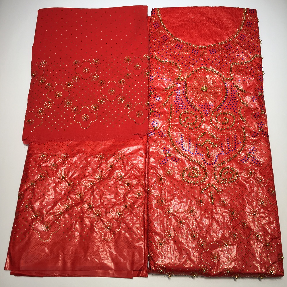 bazin riche getzner african fabric with rhinestones & beads latest top 3 in 1 basin tissu africain brocade fabric for dress