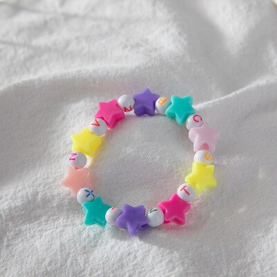 Korean Color Children's Bracelet Acrylic Girls Bead Bracelet Children's Jewelry: HJ-13