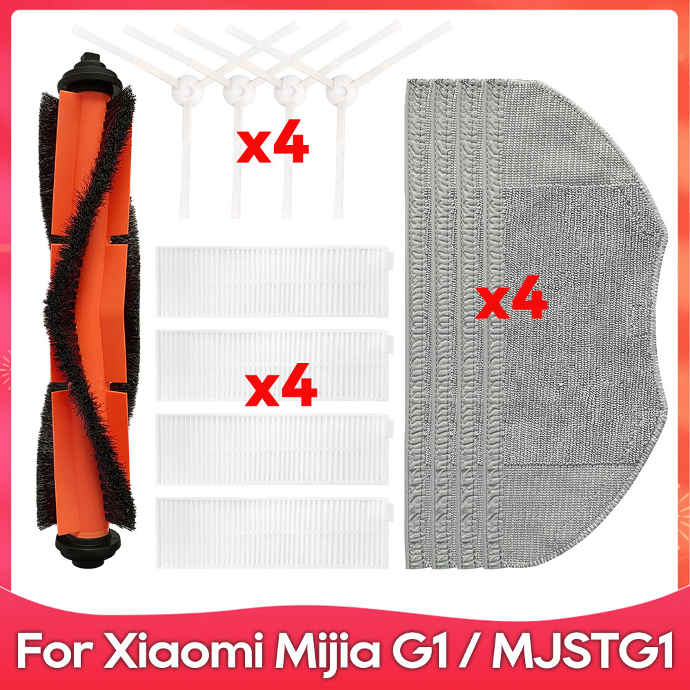 Compatible con Xiaomi Mi Robot aspirador Mop Essential G1/MJSTG1/SKV4136GL) pieza accesorio de fregona con filtro de Cepillo Lateral principal: Naranja