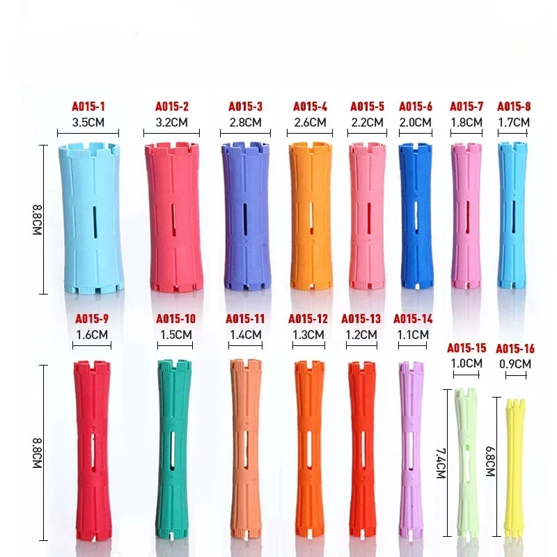 Varillas para permanente de cabello, varillas de ondas frías, varillas de plástico para permanente, rodillos rizadores, peine de acero, rizador de pelo sin calor para mujeres