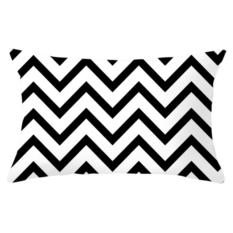 Housse de coussin géométrique 30x50, taie d'oreiller en Polyester, coussins de canapé décoratifs, décoration de maison, taies d'oreiller noires et jaunes