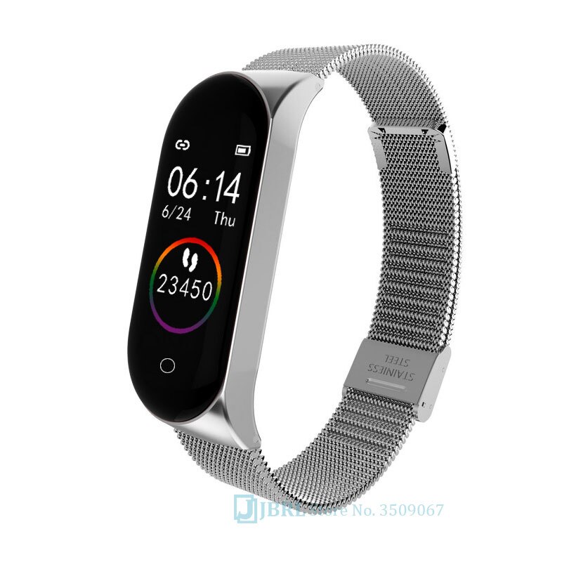 Acier inoxydable montre intelligente femmes hommes pour Android IOS Smartwatch électronique horloge intelligente Fitness Tracker Bluetooth montre intelligente: silver