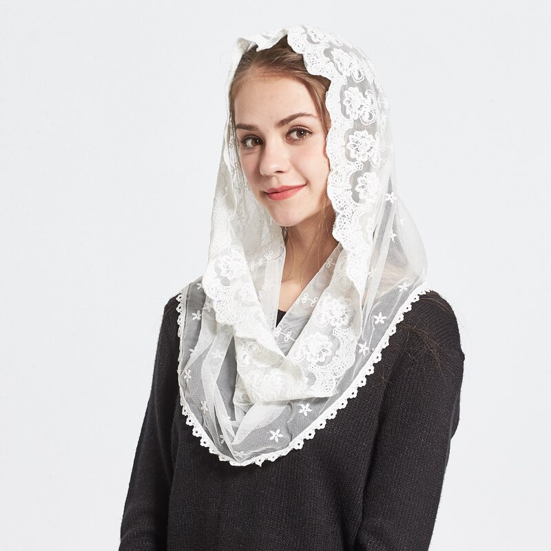 Châles et foulards en voile à pompon pour femmes, écharpe d'automne, mantique catholique église pour femmes, 1 pièce, nouvelle