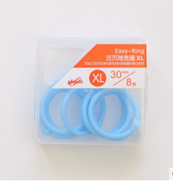 SHARKBANG S/L/XL Candy Color Loose Leaf Binder Book Rings 8/16/30pc In Transparent Box Buckle Rings Stationery Supplies: XL-8pcs C