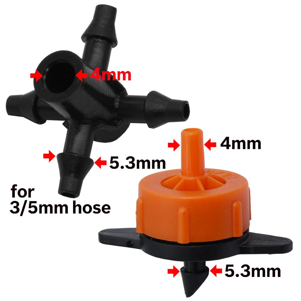 Irrigation 2L/4L/8L Steady flow dripper with 4-way cross Connector Agriculture Drip water irrigation Drip arrow connector 20Sets