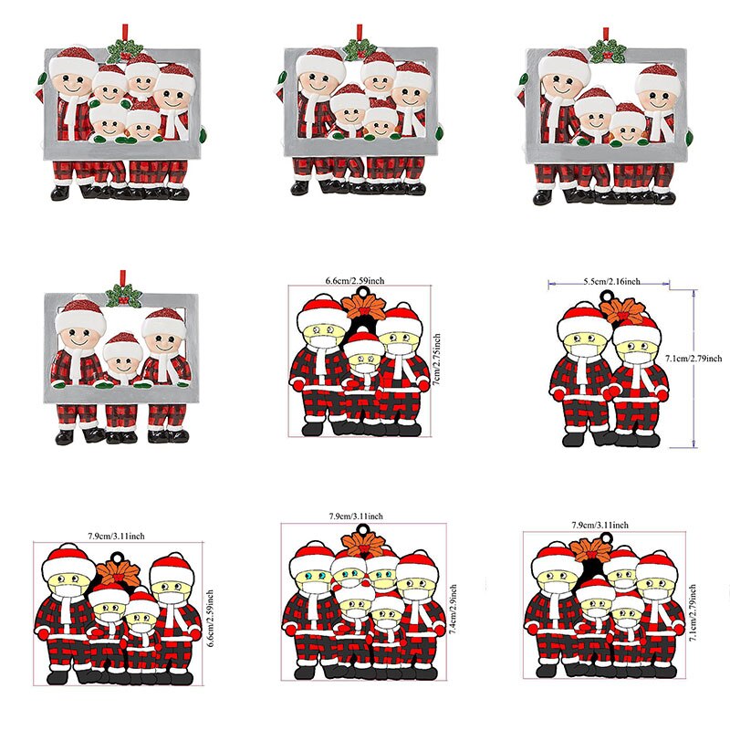 Mascarilla facial DIY de Navidad para Familia, decoración de árbol de Navidad con muñeco de nieve, adornos colgantes, decoración para el hogar,