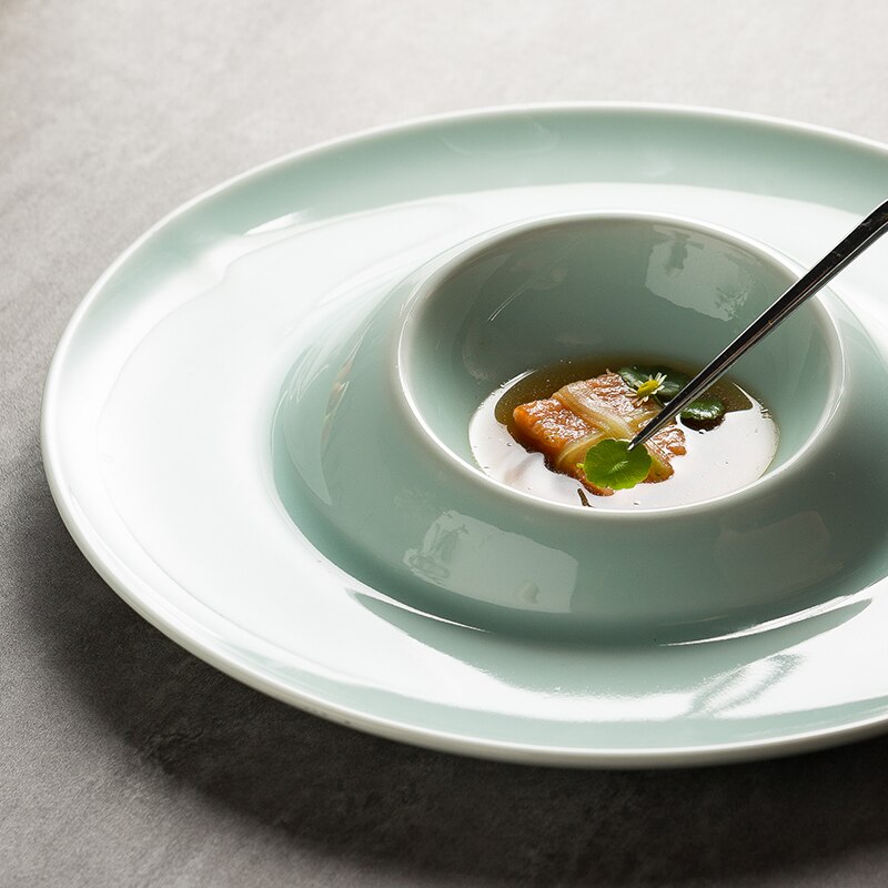 White Ceramic Steak Plate Sushi Plate Flat Plate Special-shaped Dish Plate Home Western Tableware Dessert Cake Plate