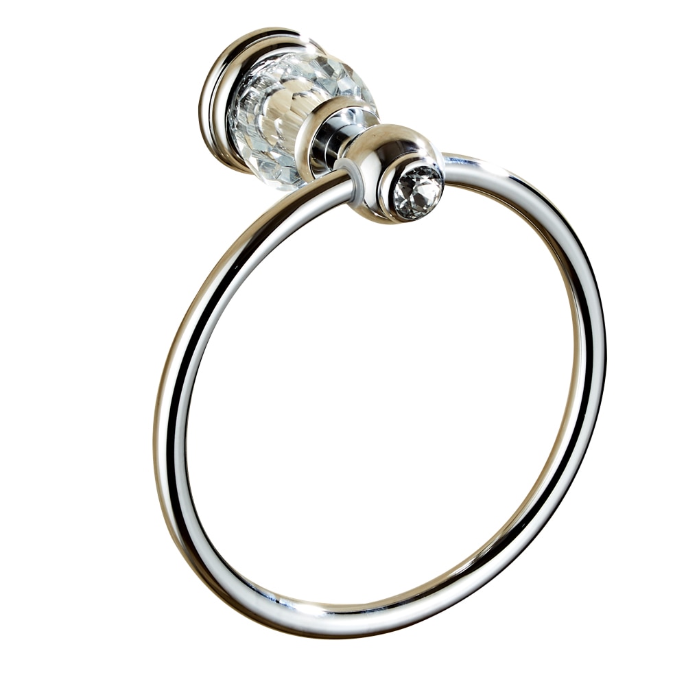 Leyden Luxe Crystal Handdoek Houder Handdoek Ring Houder Wall Mounted Chrome Koperen Badkamer Handdoekenrek Ronde Badkamer Accessoires