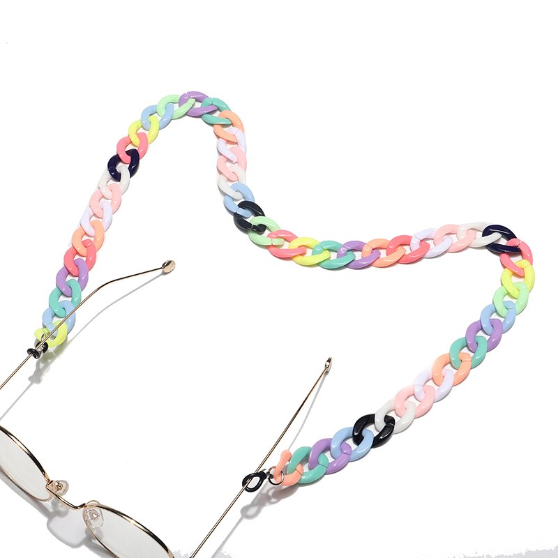 Mode Acryl Candy Kleur Zonnebril Kettingen Glazen Ketting Bandjes Ketting Chunky Lanyards Unisex Hals Brillen Strap