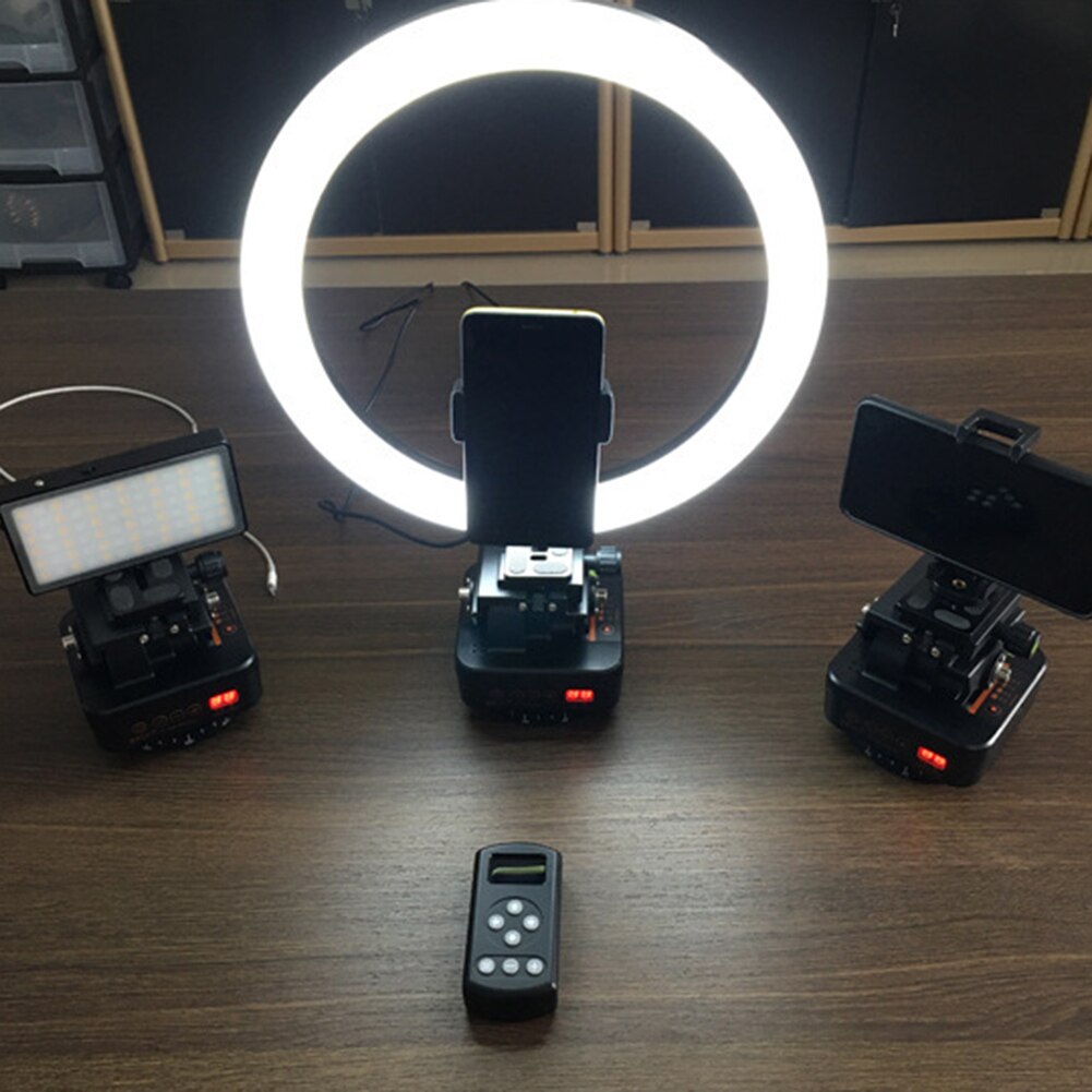 Tête de trépied panoramique motorisée YT-1000 avec télécommande, inclinaison panoramique avec plaque à dégagement rapide 1/4 + support de téléphone pour appareil photo DSLR