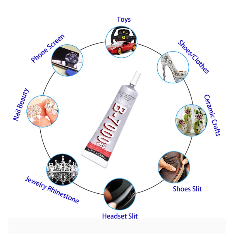 Transparant 50Ml B7000 Lijm T8000 Lijm Component Stof Epoxy Hout Textiel Sterke Super Zwart T7000 Telefoon Glas Reparatie E8000