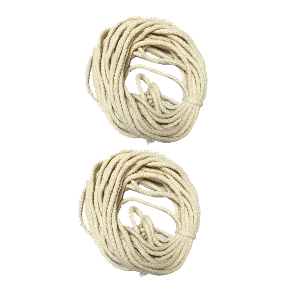 2 Pieces 10 Meters 100% Natural Pure Cotton Rope Braided Twisted String Cord Twine Rope 5mm