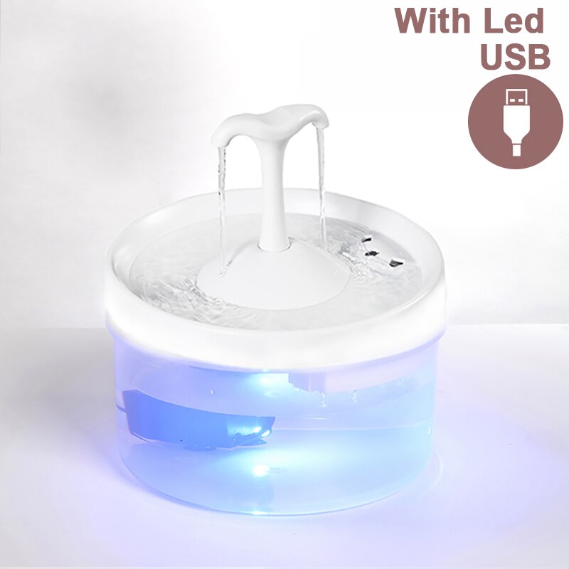 Intelligent Cat Drinking Water Fountain USB Automatic Circulating Water Dispenser Drinking Fountain With Sensor Indoor Fountains: C-with led