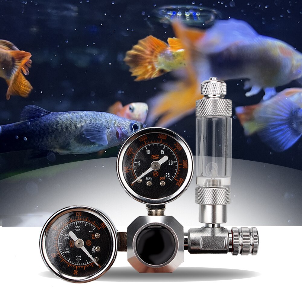 With Check Valve Bubble Counter Aquarium CO2 Regulator CO2 Pressure-reducing Valve CO2 Control System Magnetic Solenoid Kit