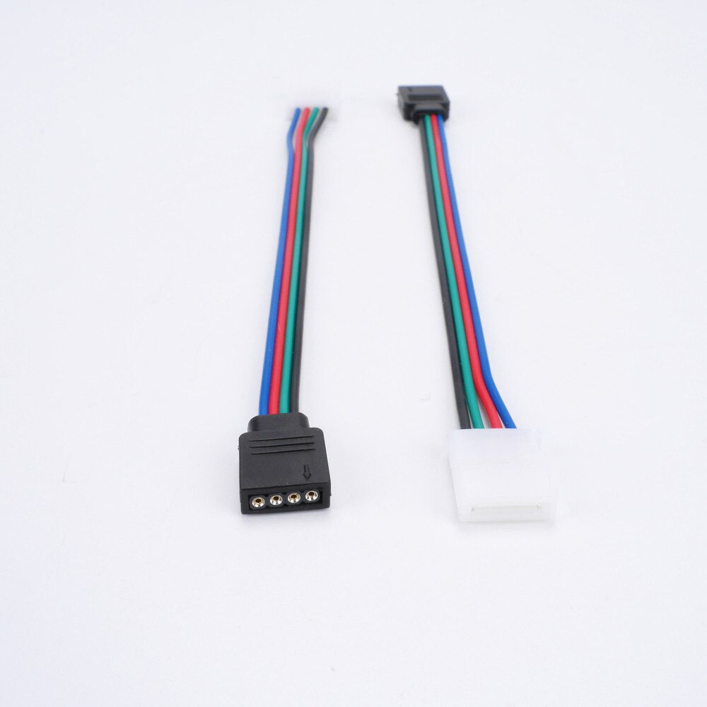 10 Pcs 10mm Led Strip Connector 4 Pin Male Female PCB Connector Cable For RGB 5050 3528 LED Strips Portable Lighting Accessories