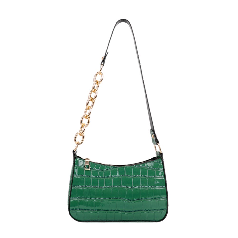 Vrouwen Alligator Patroon Schouder Onderarm Zakken Rits Pu Lederen Portemonnees: green