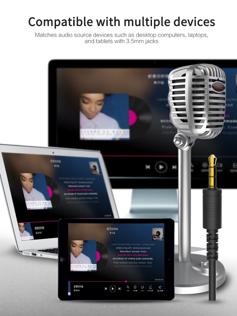 3.5mm Jack +USB Computer Microphone Adjustable Freely Studio Speech Microphone Gaming Chatting USB Microphone Desktop PC Laptop