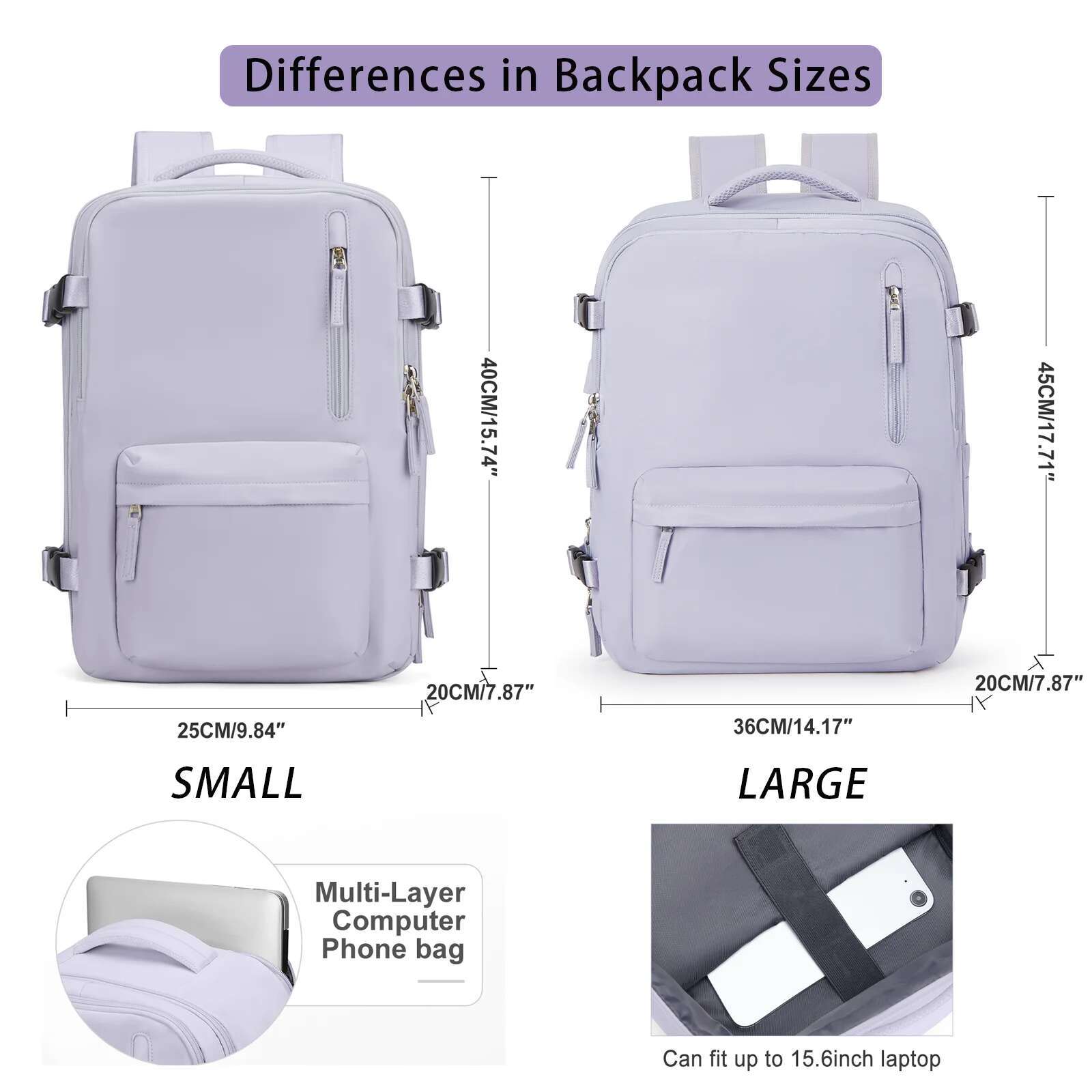 Damkabinresebärbar dator med stor kapacitet easyjet handbagage 45 x 36 x 20 ryggsäck ryanair 40 x 20 x 25 vattentät väska bagage