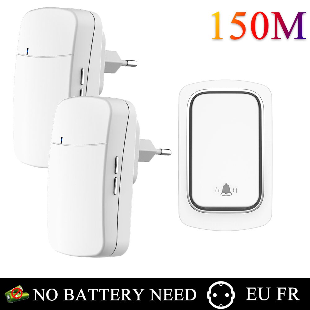 Campanello senza fili esterno 220V campanello ad anello cinetico intelligente imposta ricevitore 2 in 1 impermeabile autoalimentato nessuna batteria per il controllo domestico: 2R 1T