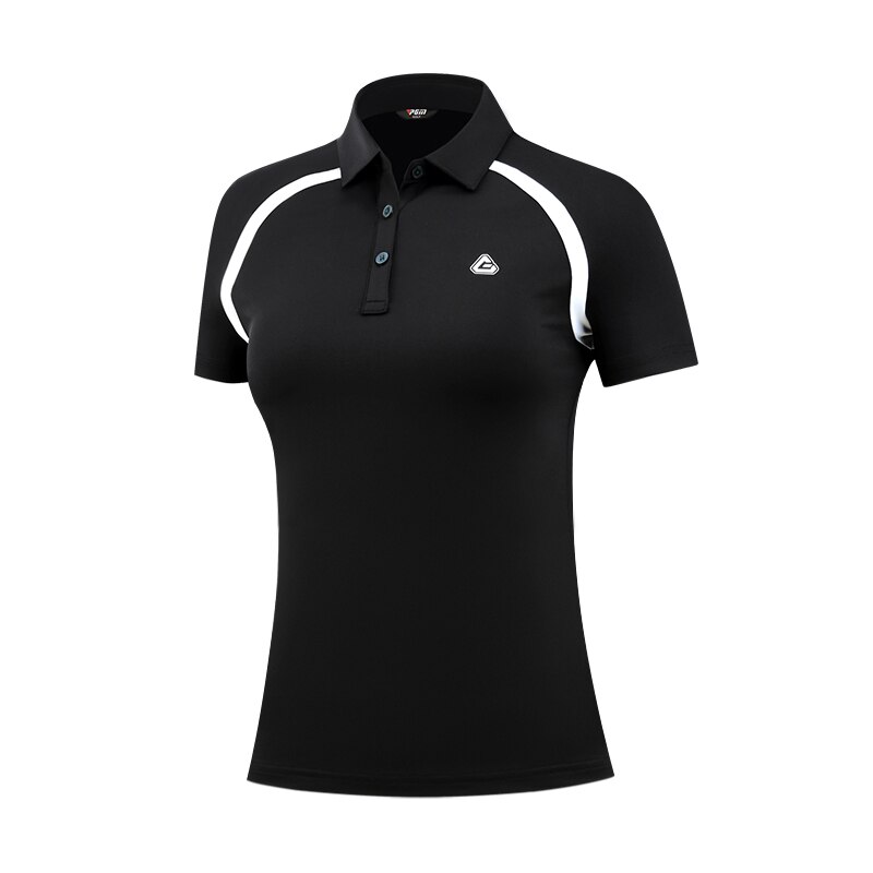 Kvinder top golf tøj sommer sports tøj kvinders tshirt kortærmet polo t-shirt golf kvinders behagelig åndbar: Sort / Xl