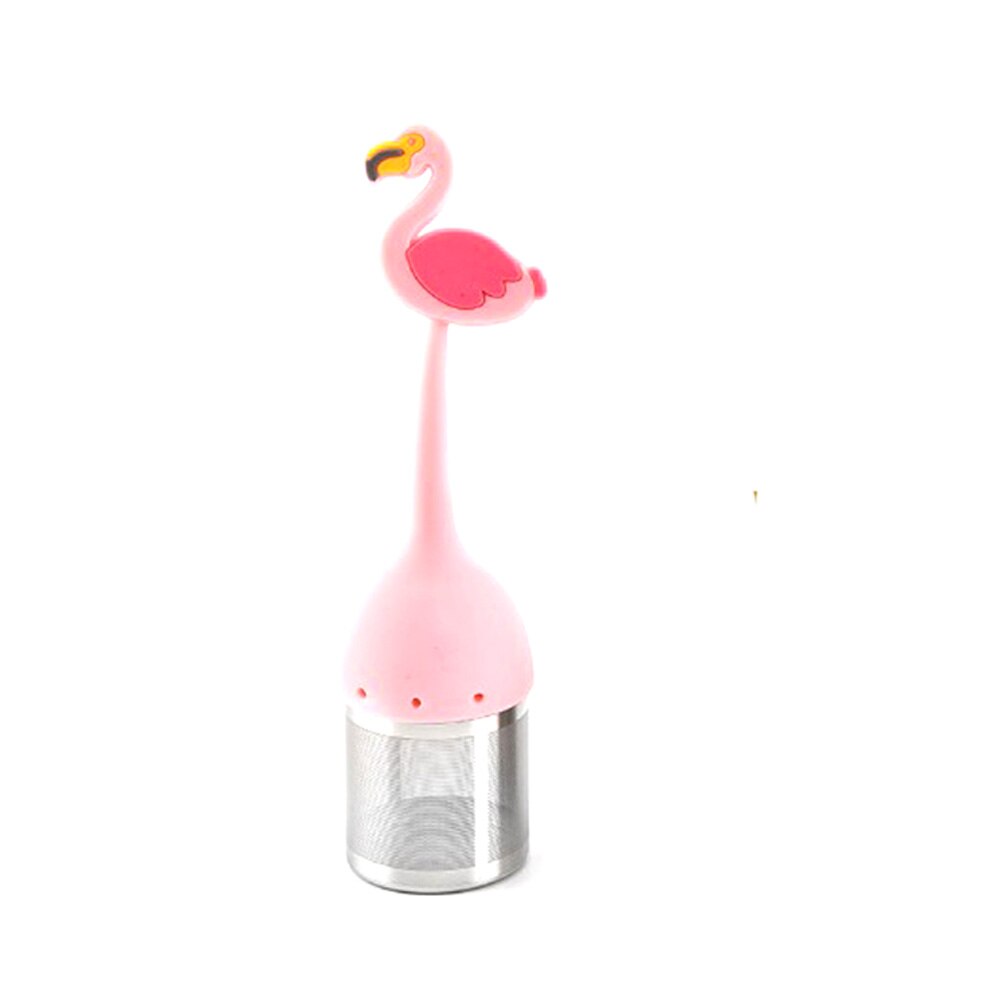 1Pcs Cute Flamingo Tea Strainer Tea Bags Silicone Loose-leaf Tea Infuser Filter Diffuser Fun Cartoon Tea Accessories: Flamingo