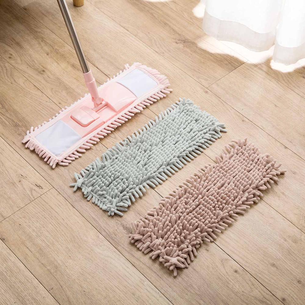 Serpillière anti-poussière Chenille pour salle de bain, nettoyage ménager, remplissage pliable, tête de rechange plate, outil de couleur bonbon