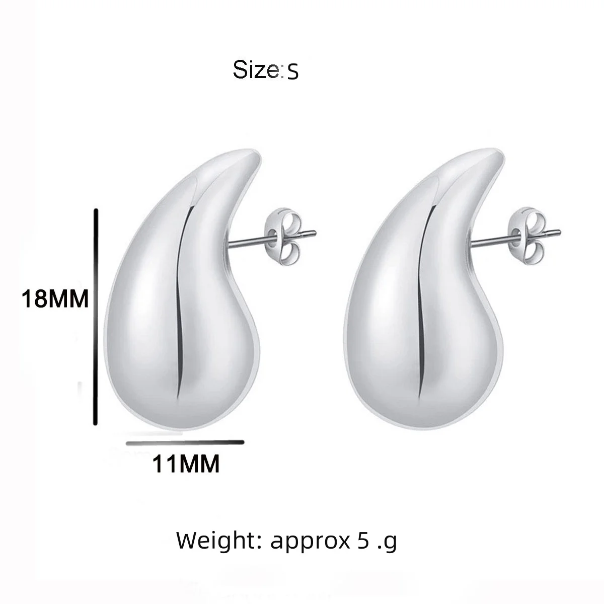 Andara 925 Sterling Silver Teardrop Earrings Eye-Catching Style Metal Texture 18k Gold Jewelry: WHITE