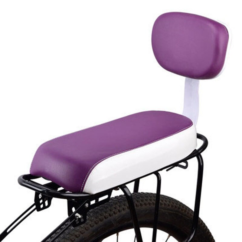 Cykel bagsædepude armlæn fodstøttesæt, barnestol cykel sæde inklusive pude og ryglæn: Lilla