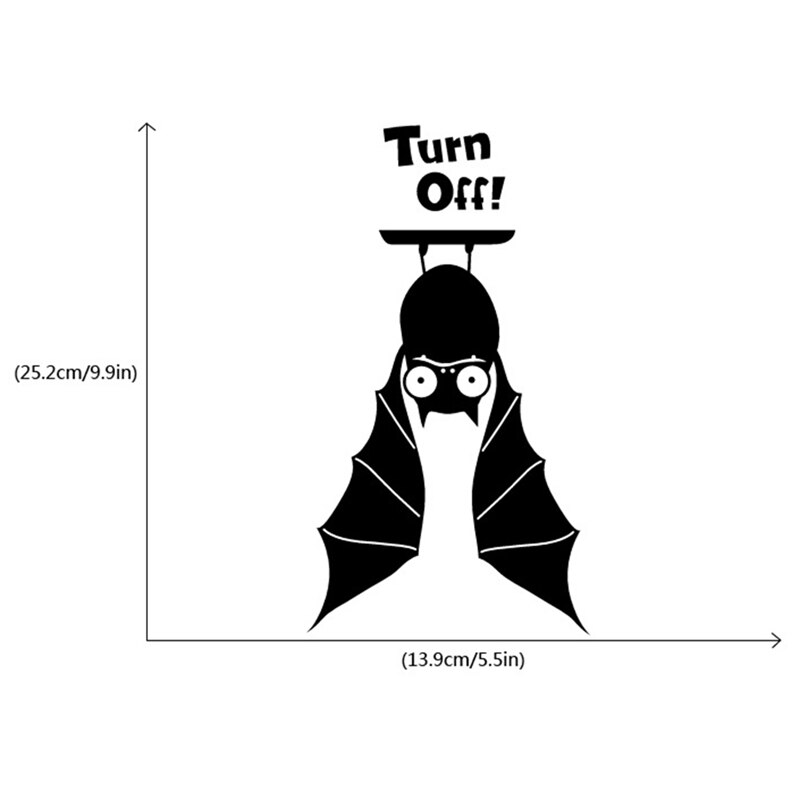 Bat Switch Sticker Cartoon Animals Halloween Decoration Vinyl Wall Stickers