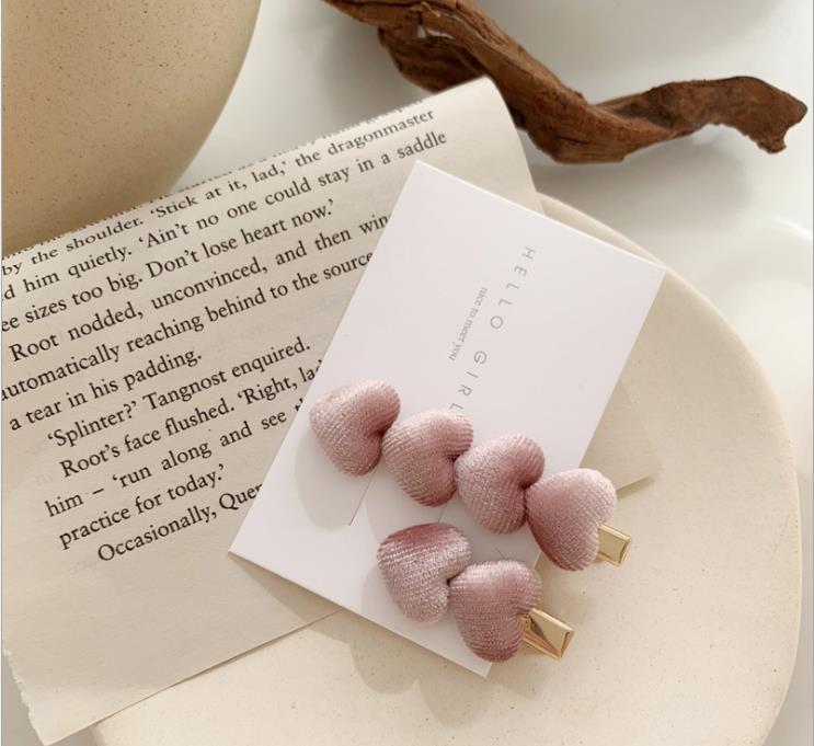 samt Liebe Haarspange eins süße Pony Clip Haarnadel weibliche Herbst und Winter Seite Clip für Mädchen Frauen Haar Zubehör