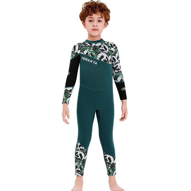 Bambini Muta In Neoprene 2.5 millimetri di Spessore A Maniche Lunghe di Un Pezzo Posteriore Con Zip Protezione UV di Protezione Solare Prendisole Muta per le Ragazze ragazzi