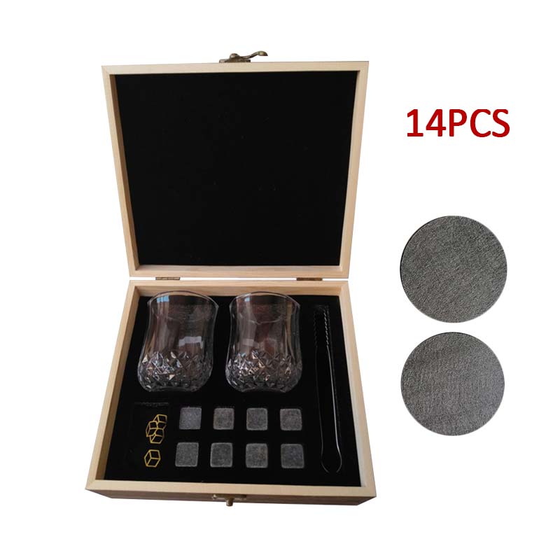 1 Set Whiskey Stones Set -Granite Chilling Stones Whisky Rocks - Reusable Ice Cubes with Tongs Stopper - Best Drinking