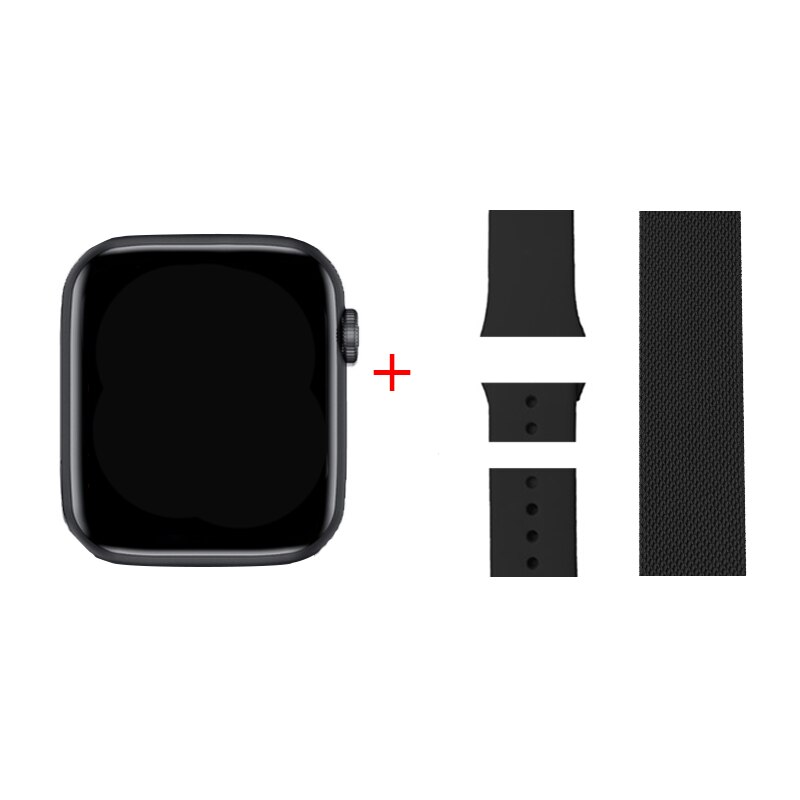 Neue serie 6 IWO G68L Smart Uhr Fitness Tarcker Bluetooth anruf uhr kinder uhren mädchen für IOS huawei PK W26 HW12 IWO 12 13: black add metal B