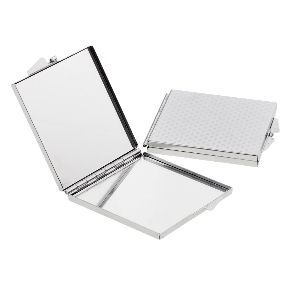 2x Mini Travel Folding Mirror Dual-sided Makeup Compact Mirror Square