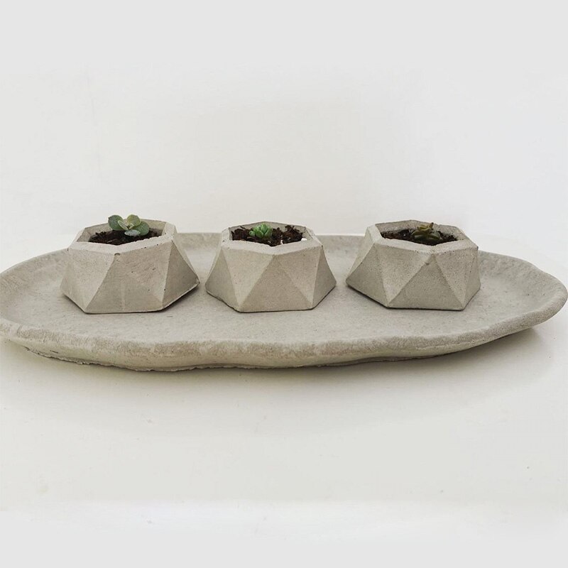 Betongbricka form oregelbunden smycken förvaring cement bricka silikon form gips lera vas bricka kruka kärl form