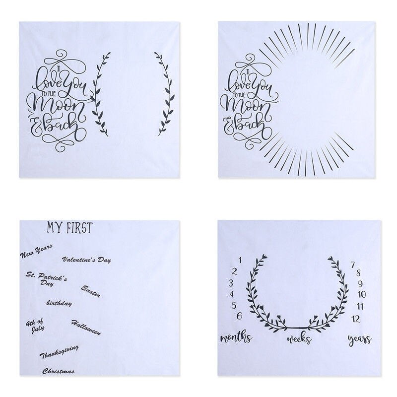 Cobertor infantil Bebê Marco Foto Fotografia Prop Carta Respirável Pano De Fundo Pano 100x100 CM 4 Padrões