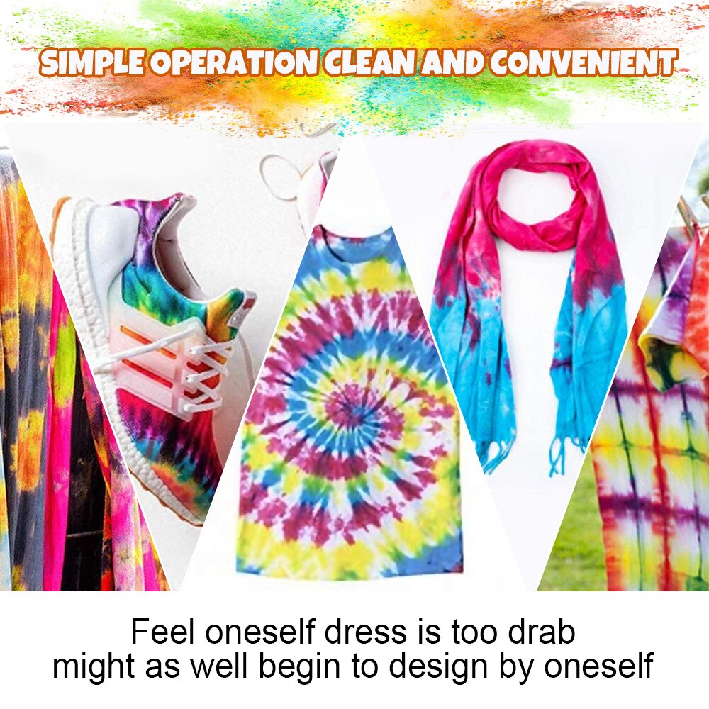 24 Colors Tie Dye Kit Non-toxic DIY Garment Graffiti Fabric Textile Paint Colorful Clothing Tie Dye Kit Pigment Set Home Decor