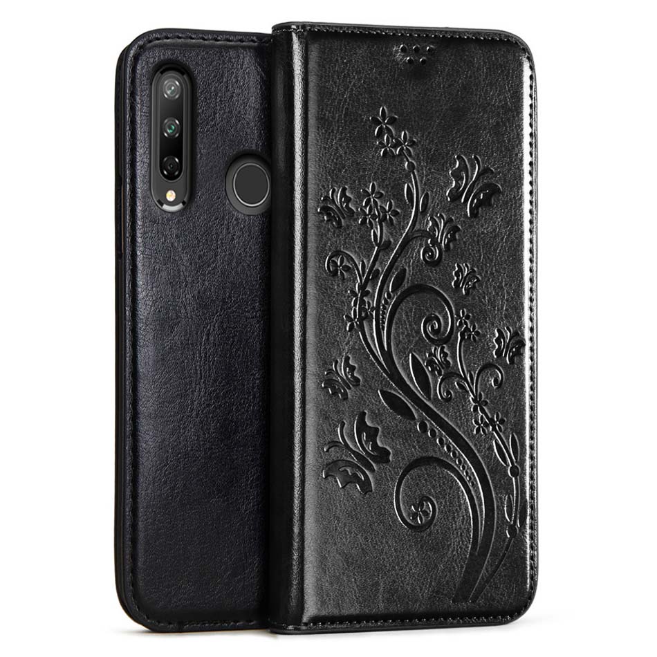 Caso carteira para honra 9c caso 6.39 "flip couro livro caso para huawei honor 9c 9 c AKA-L29 saco honor9c coque com suporte de cartão: Black  -- Shu