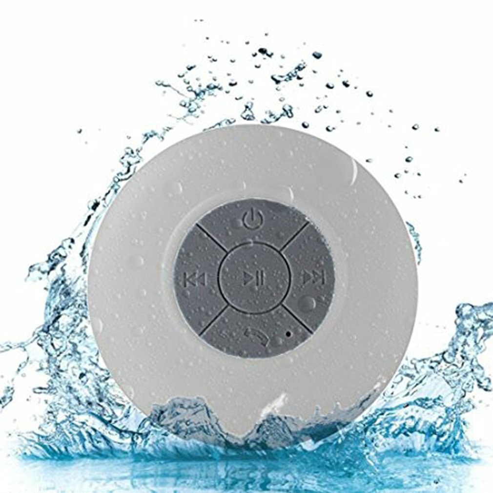 Mini Bluetooth Draagbare Draadloze IPX4 Waterdichte Douche Speaker Handsfree Sucting Mic Auto Badkamer Draadloze Audio Transmissie: white