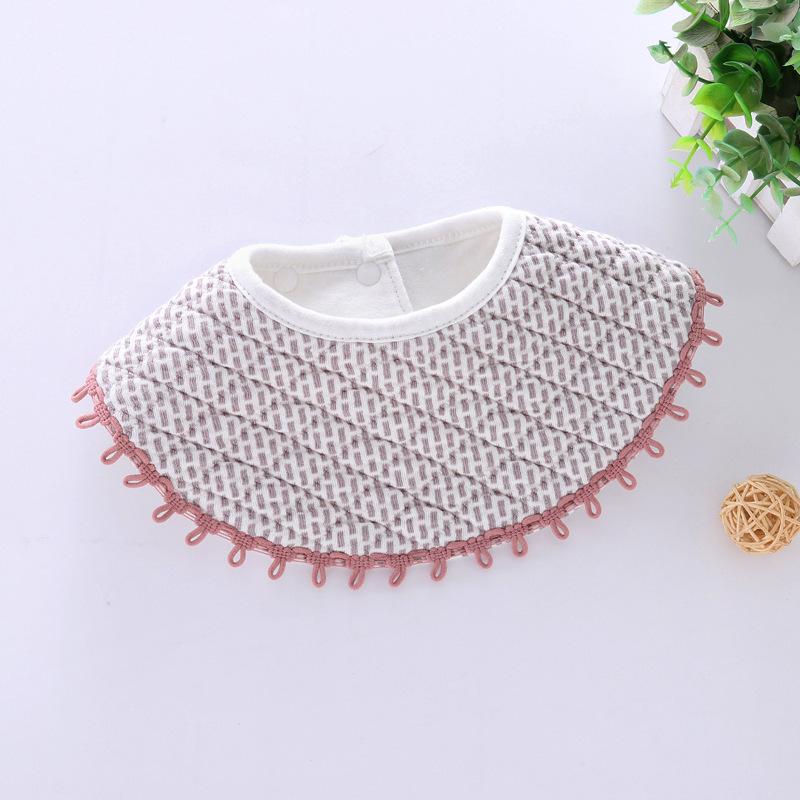 Neue runde Baby Lätzchen Europäischen Baby speichel handtuch baumwolle gepolsterte wasserdichte Lätzchen grob Baby weichen zubehör: LILA
