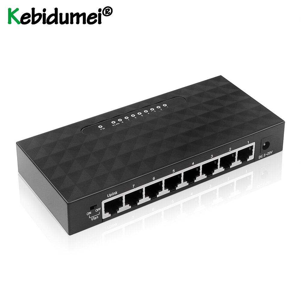Eu/Us Plug 8 Poorten Gigabit Switch Hub 10/100Mbps Base Hoge Prestaties Ethernet Netwerk Switch Ondersteuning volledige Half Duplex