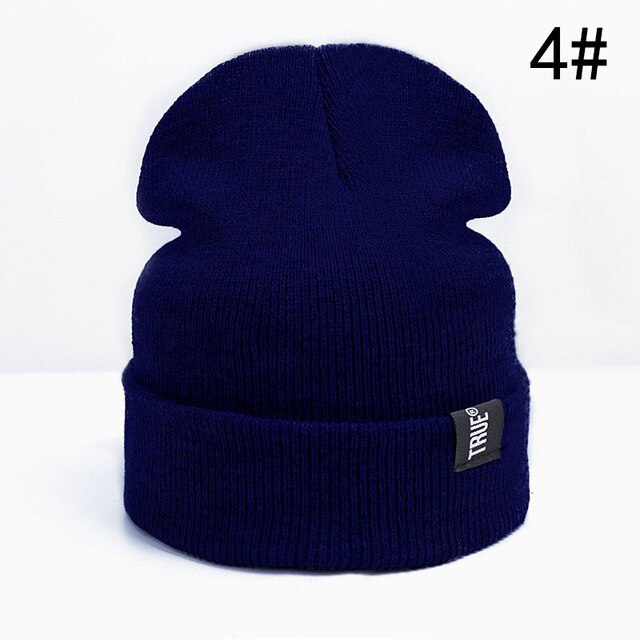 Winter baby muts gebreide kinderen jongens mutsen muts effen katoen baby meisjes mutsen muts herfst winter kinderen muts warme verdikte muts: Blauw