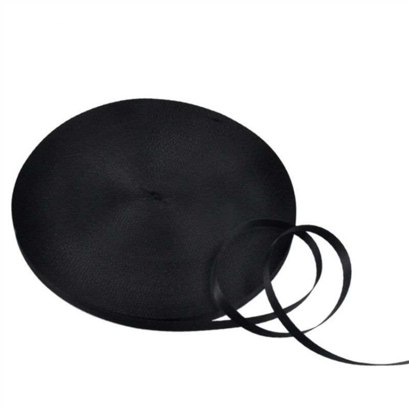 Sangle en Polyester noir pour sacs | Tissage simple, ceinture pour sac à dos, largeur 50yards/lot, 0.47 pouces (12mm)
